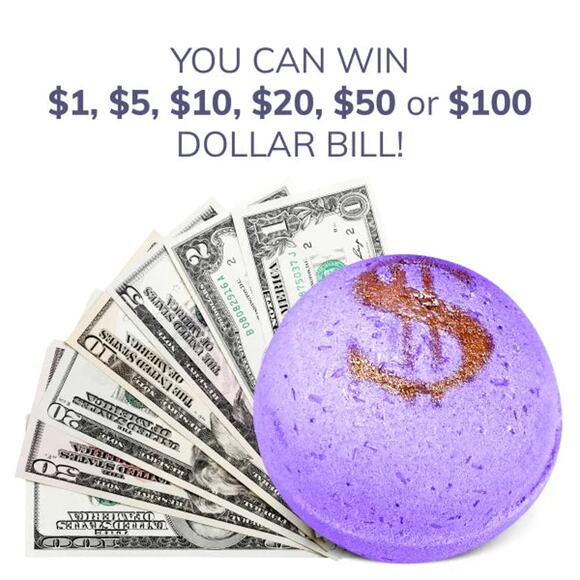 Lavender Bath Bomb with Money Surprise - Prize up to $100 - Picture 4 of 8